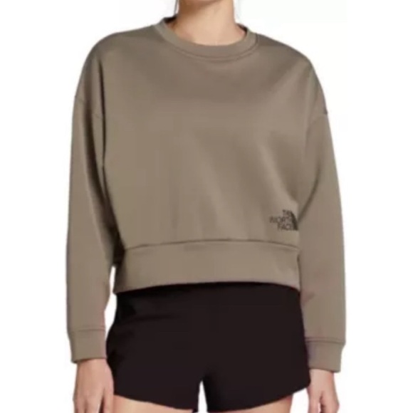 The North Face Tops - The North Face Taupe cropped Sweatshirt